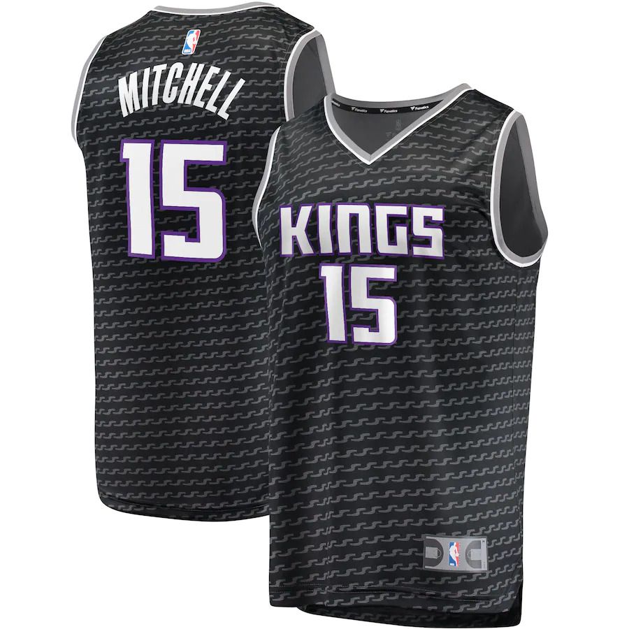 Men Sacramento Kings #15 Davion Mitchell Fanatics Branded Black 2022-23 Fast Break Replica NBA Jersey->sacramento kings->NBA Jersey